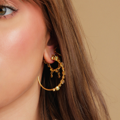 Le Ciel Multicolor Gemstone Hoops