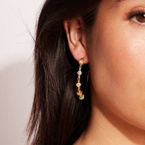 Le Ciel Multicolor Gemstone Hoops