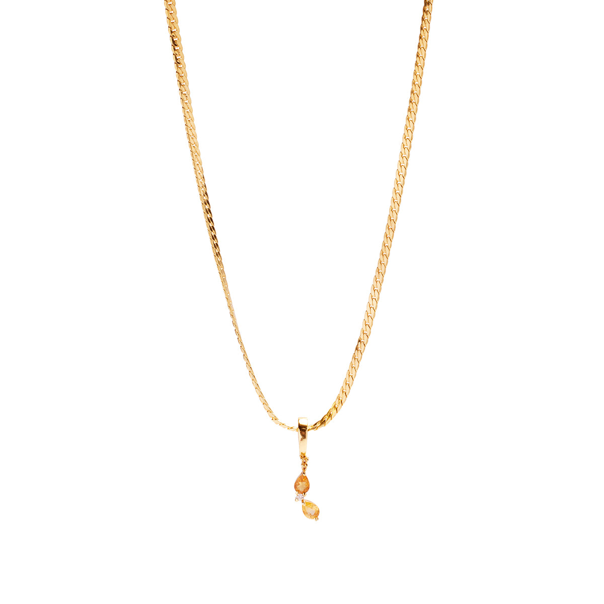 Banana Necklace Charm on Dainty Herringbone Chain