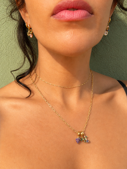 Grape Expectations Necklace Charm on Siren Adjustable Paperclip Chain