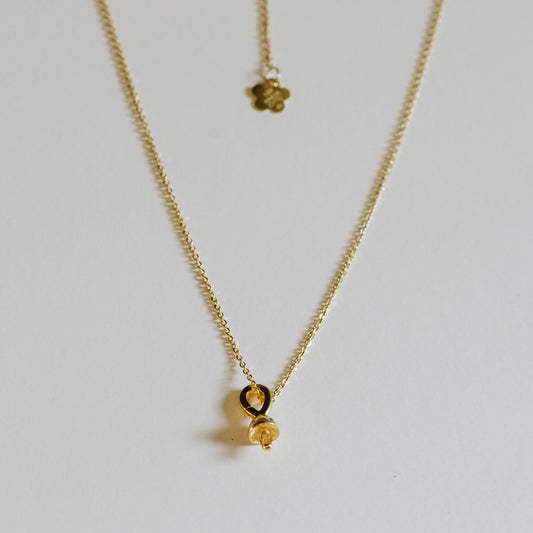 Wundashroom Solid Gold Necklace Charm and Chain With Diamonds