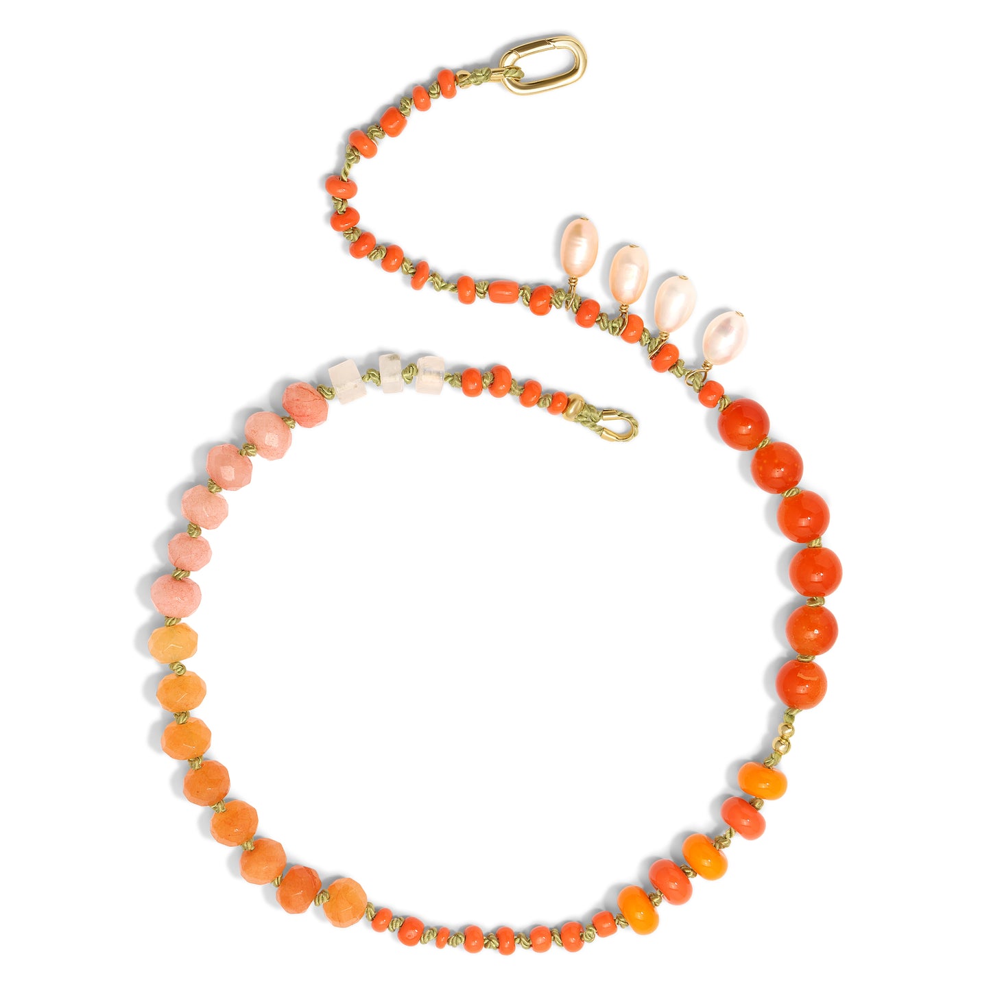 Frida Freshwater Pearl Orange Ombre Necklace