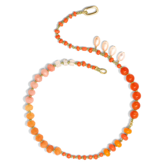 Frida Freshwater Pearl Orange Ombre Necklace