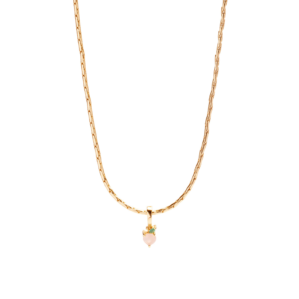 Peachy Necklace Charm on Isla Round Snake Chain