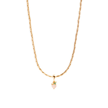 Peachy Necklace Charm on Isla Round Snake Chain