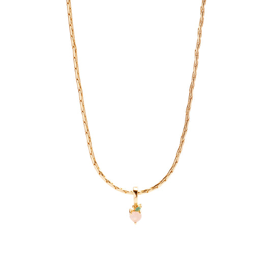 Peachy Necklace Charm on Isla Round Snake Chain