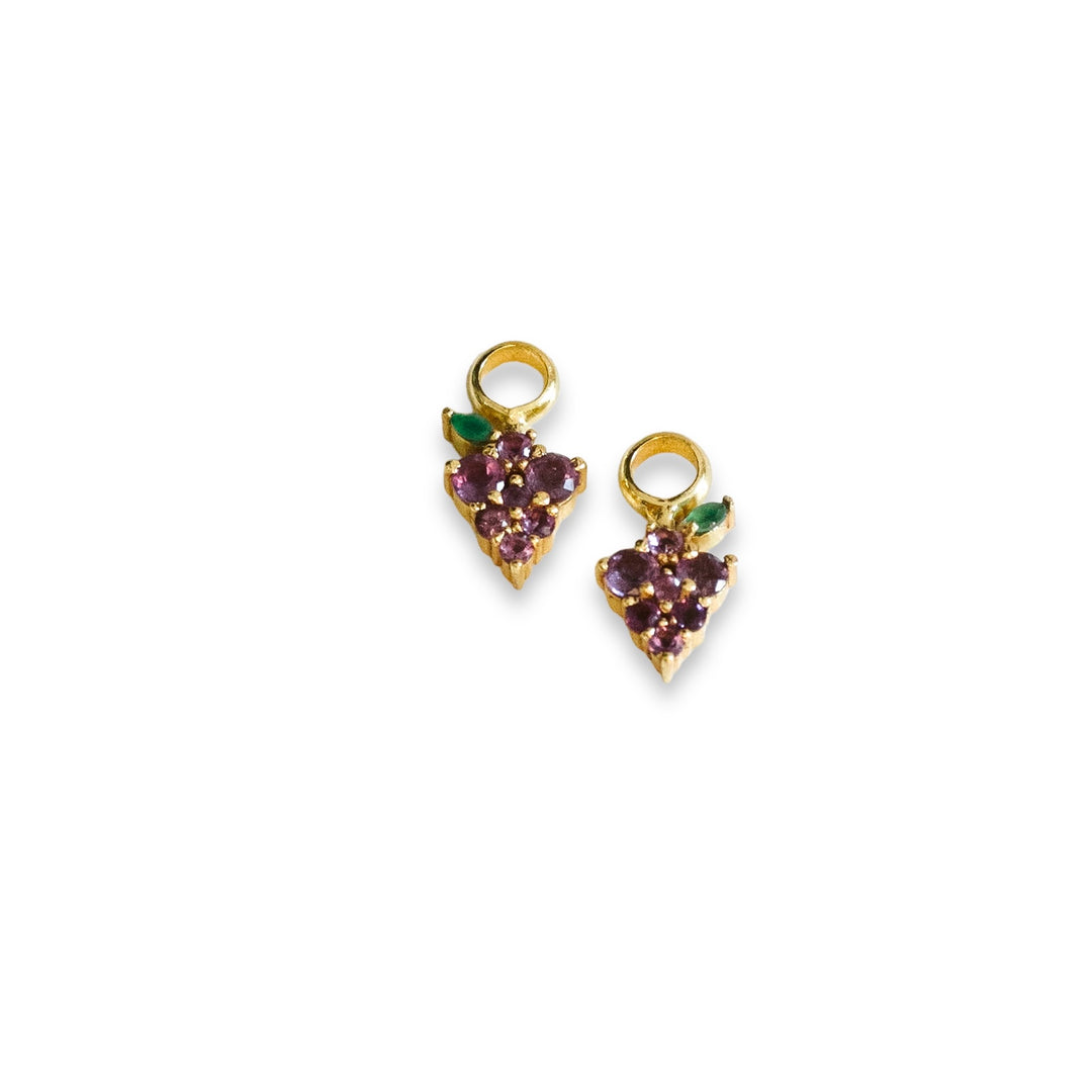 Grape Expections Charms on Simple Huggie Set