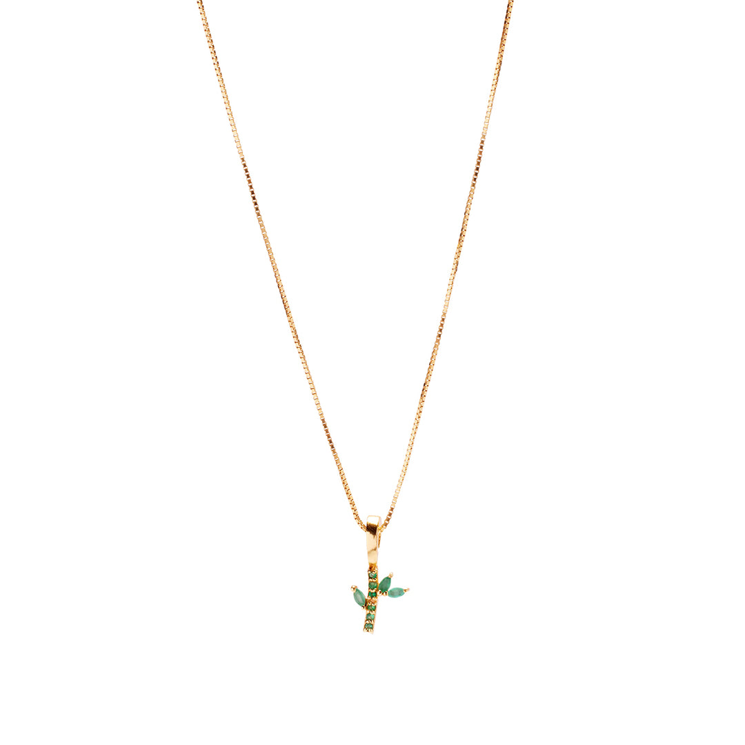 Bamboo Necklace Charm on Pretty Box Chain