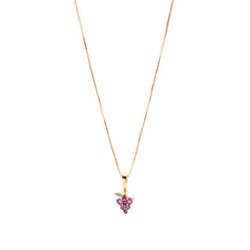 Grape Expectations Necklace Charm on Pretty Box Chain