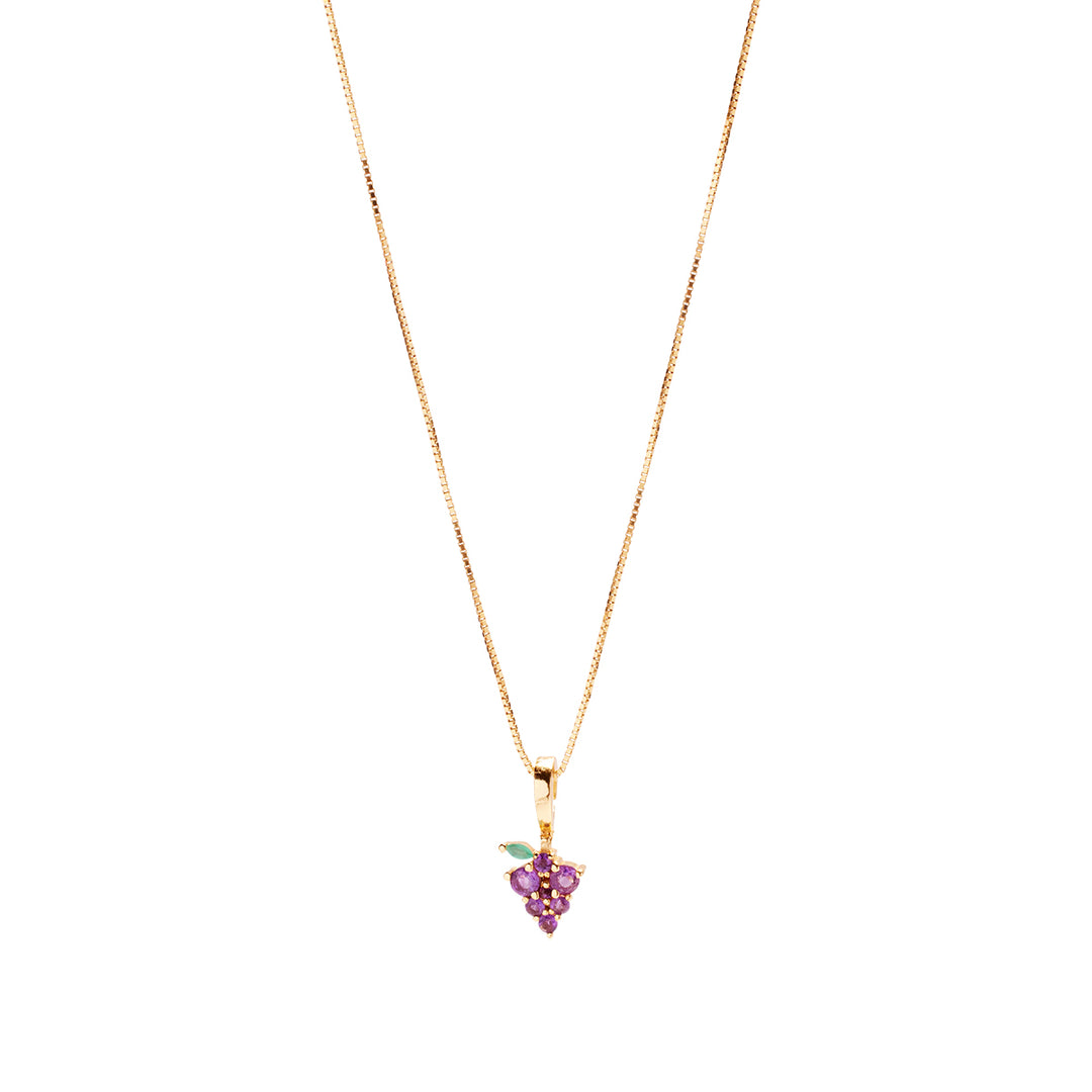 Grape Expections Necklace Charm on Pretty Box Chain