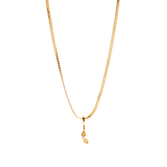 Banana Necklace Charm on  Dainty Herringbone Chain