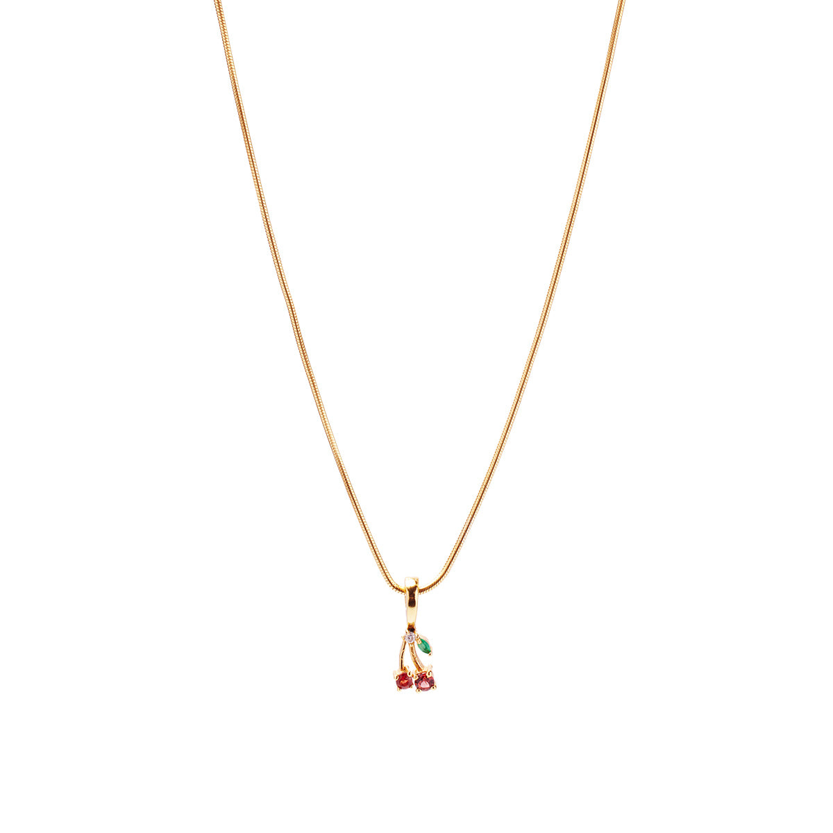 90's Cherry Aesthetic Necklace Charm on Extra Light Rope Chain