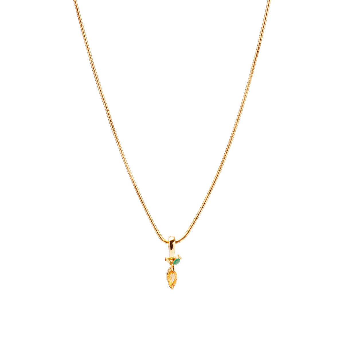 Lemon Zesty Necklace Charm on Extra Light Rope Chain