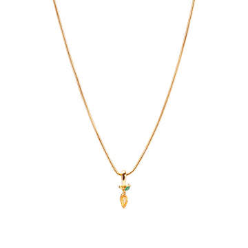 Lemon Zesty Necklace Charm on Extra Light Rope Chain