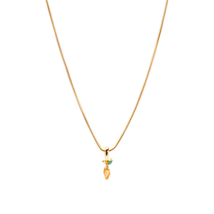 Lemon Zesty Necklace Charm on Extra Light Rope Chain