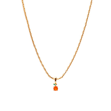 Orange Necklace Charm on Isla Round Snake Chain