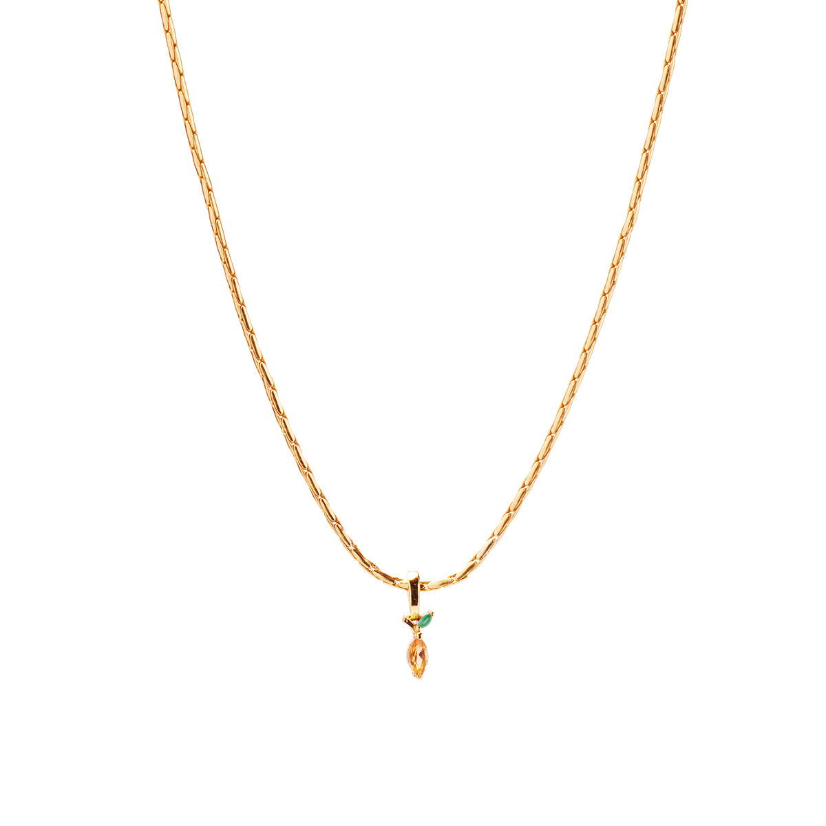 Lemon Zesty Necklace Charm on Isla Round Snake Chain