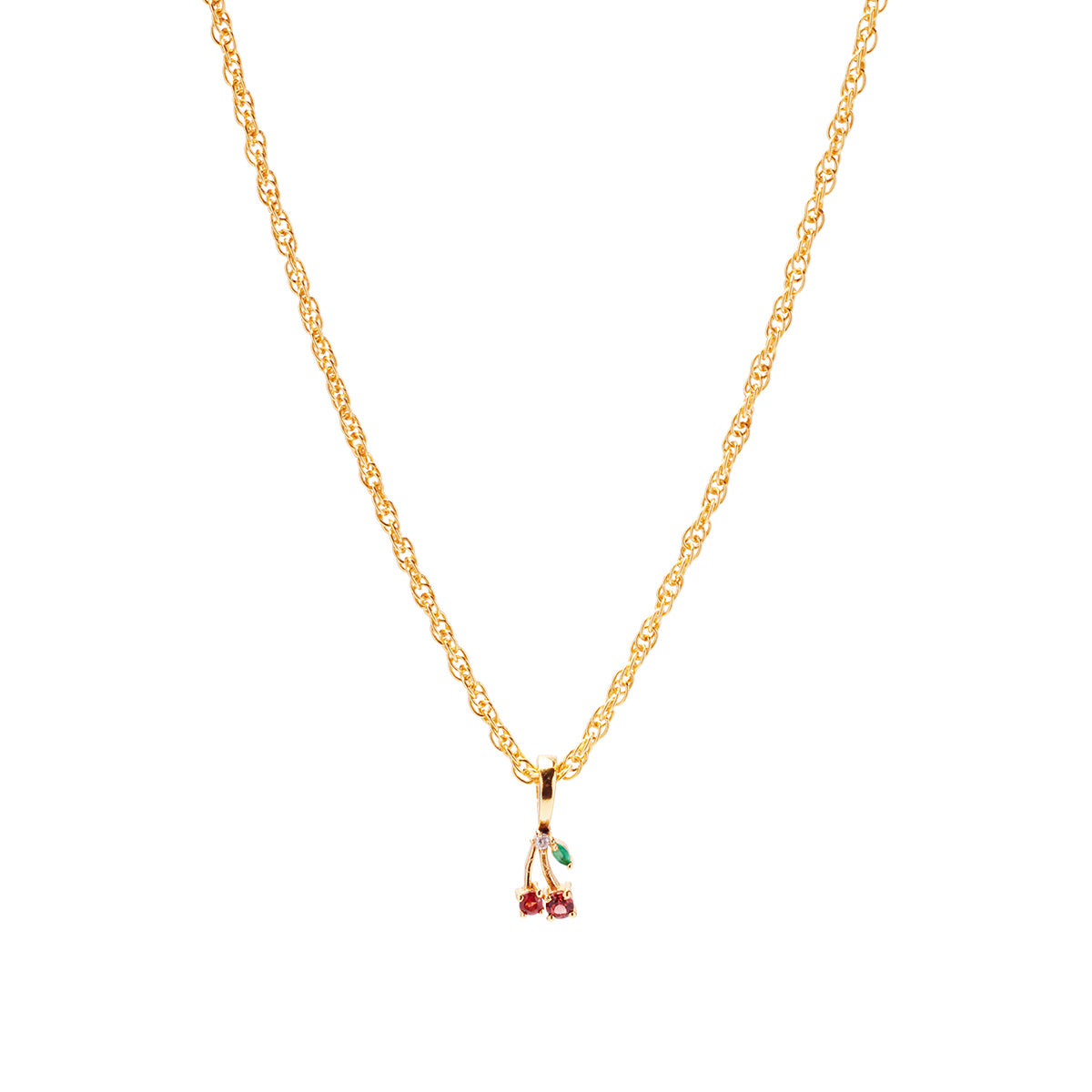 90's Cherry Aesthetic Necklace Charm on Muse Twist Chain