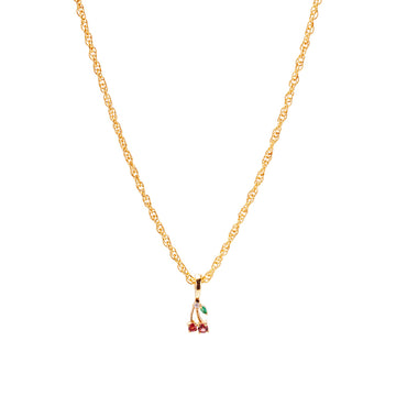 90's Cherry Aesthetic Necklace Charm on Muse Twist Chain
