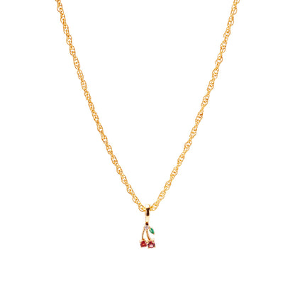 90's Cherry Aesthetic Necklace Charm on Muse Twist Chain