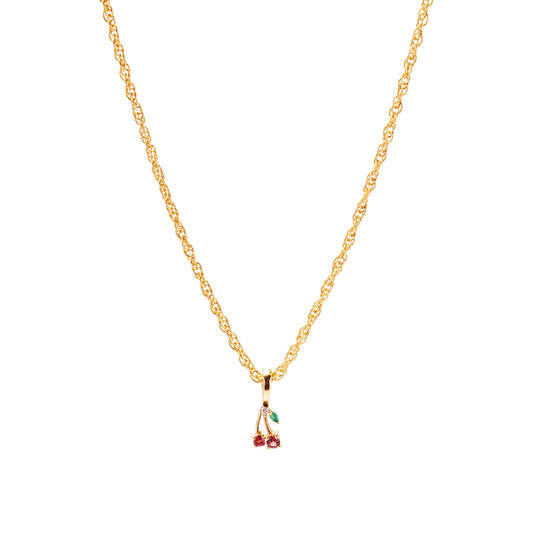 90's Cherry Aesthetic Necklace Charm on Muse Twist Chain