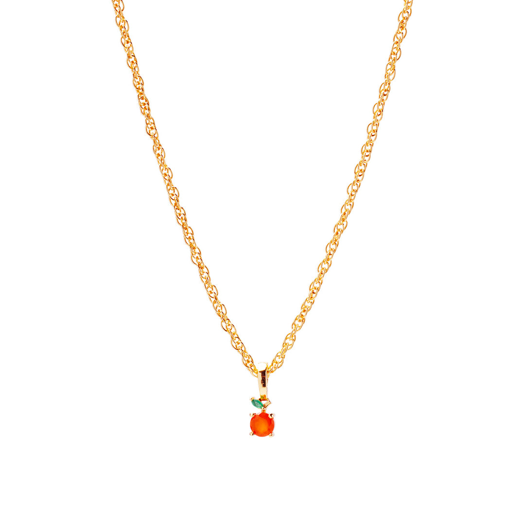 Orange Necklace Charm on Muse Twist Chain