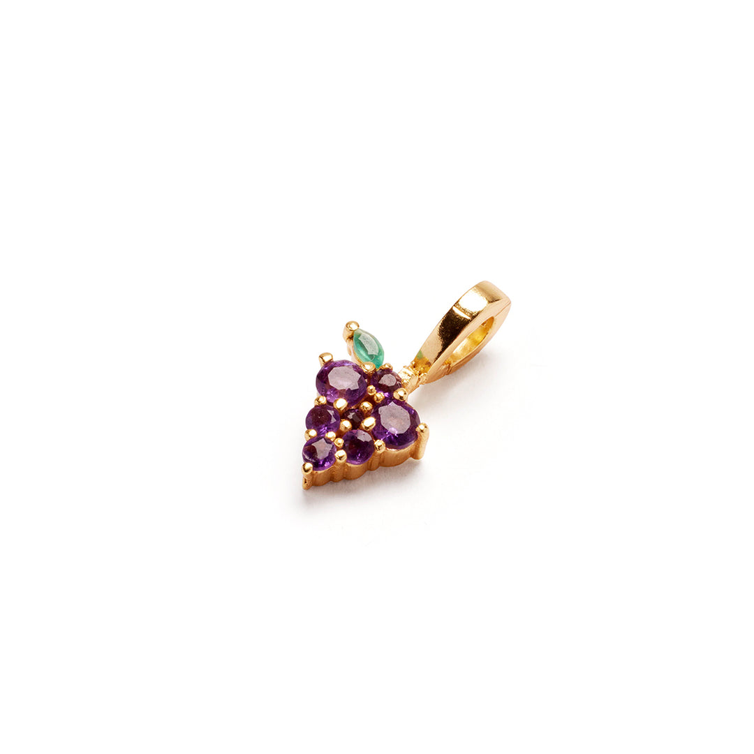 Grape Expections Necklace Charm on Siren Adjustable Paperclip Chain