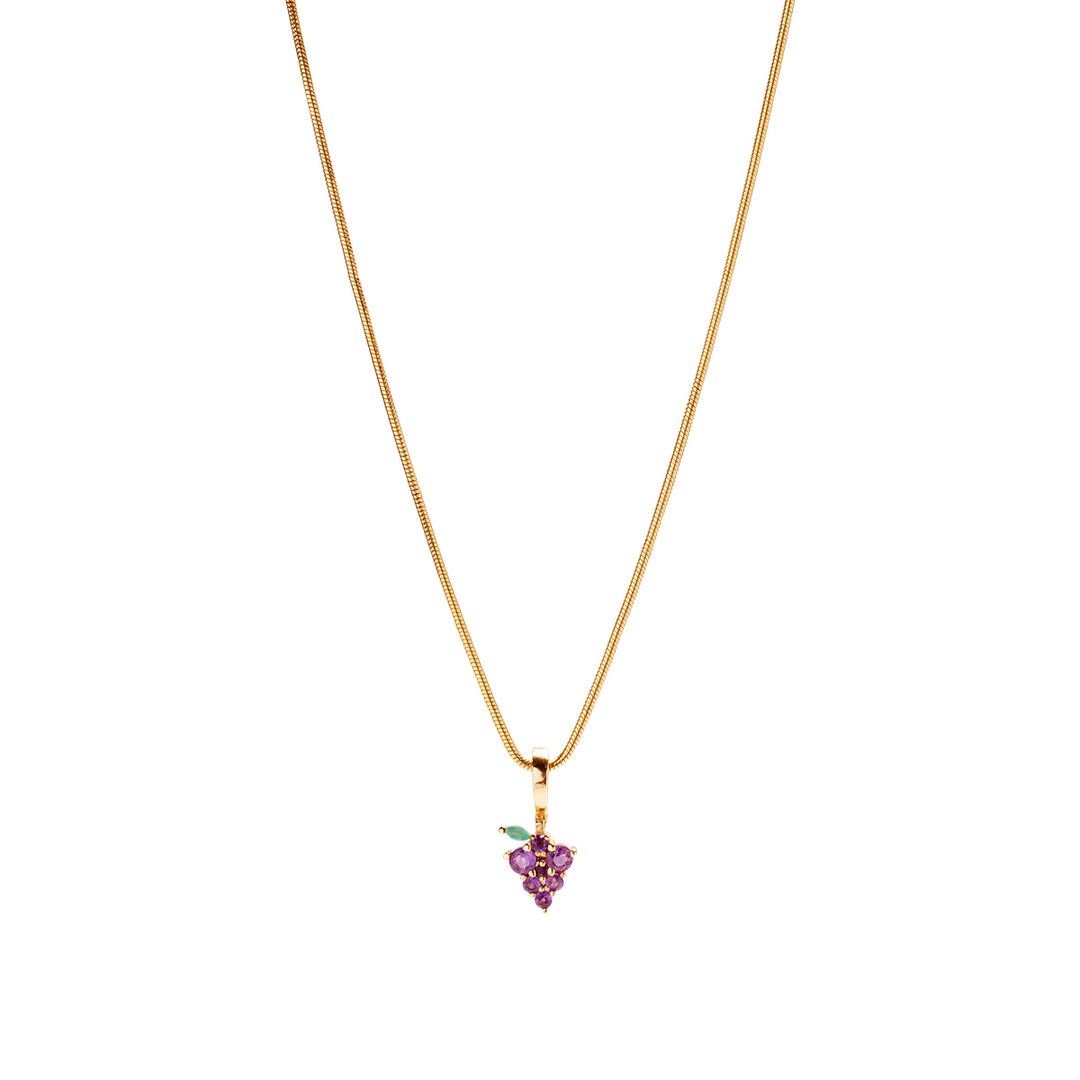 Grape Expections Necklace Charm on Extra Light Rope Chain