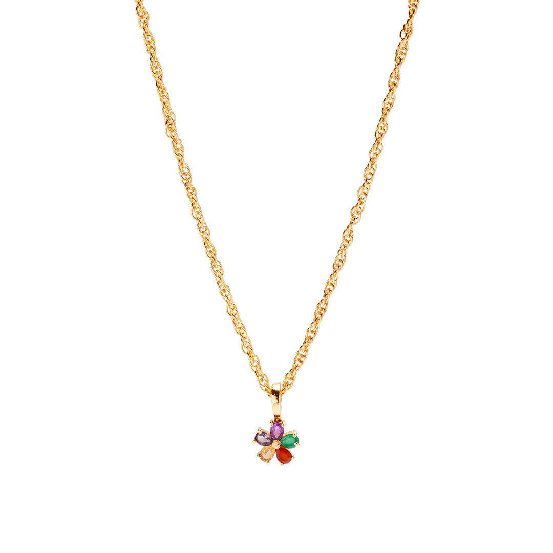 Rainbow Daisy Necklace Charm on Muse Twist Chain