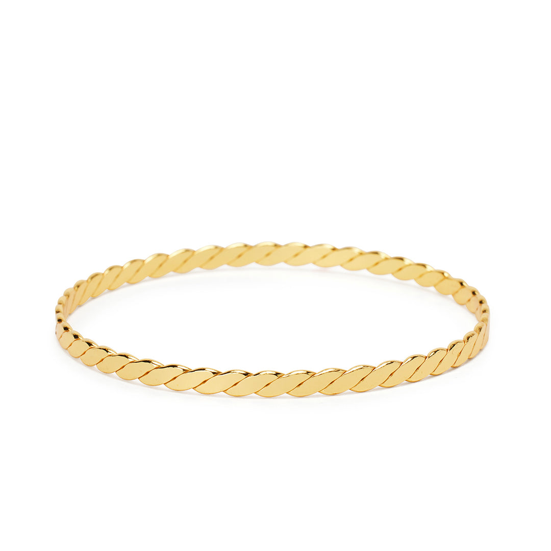 Full Moon Gold Flat Twist Bracelet