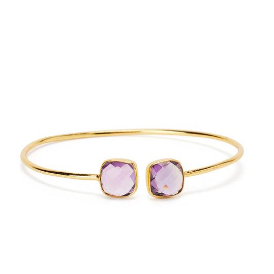 Purple Skies Open Cuff Gemstone Bracelet